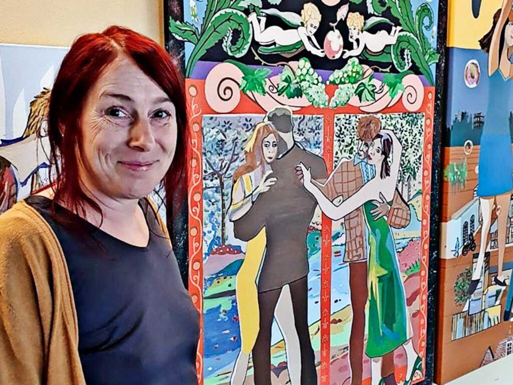 Carrin Bierbaum zeigt nun zum zweiten Mal in einer Ausstellung in Böhlen ihre Werke. Quelle: Christiane Fuhrmann
